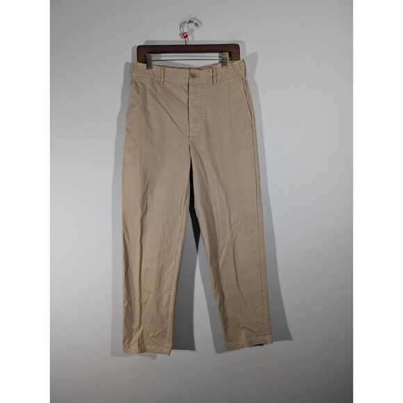 Alex Mill Pants Women Sz 10 Tan Khaki Boyish Chino High Waist Cotton Lagenlook - Picture 1 of 10